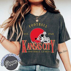 Kansas City Football Heritage Design Comfort Colors T-Shirt 166